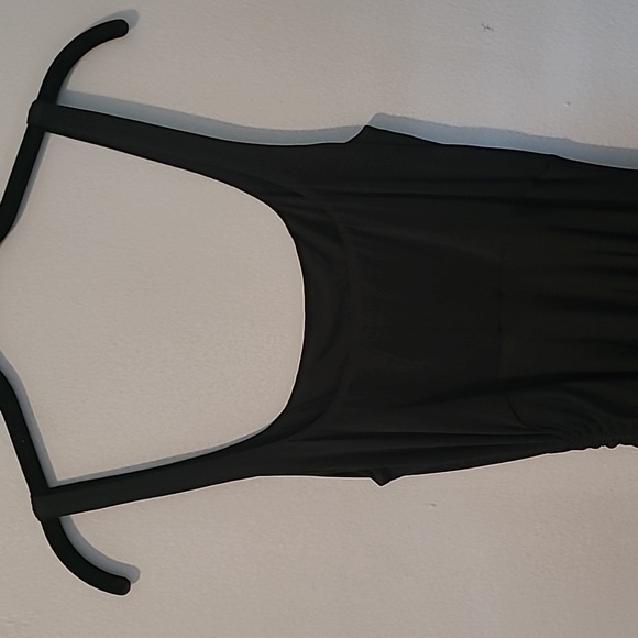 Intimately Free People Black Slinky Stretchy Ruched Side Little Black Dress Sz S - Picture 7 of 12